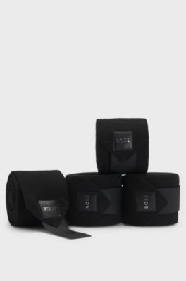 Equestrian bandages with riptape fastening, Black