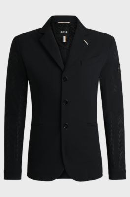 Equestrian show jacket in perforated material, Black