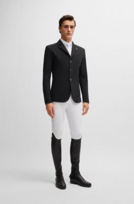 Equestrian show jacket in perforated material, Black
