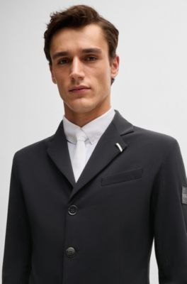 Veste de concours d&rsquo;&eacute;quitation en mati&egrave;re perfor&eacute;e, Noir