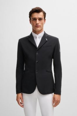 Equestrian show jacket in perforated material, Black