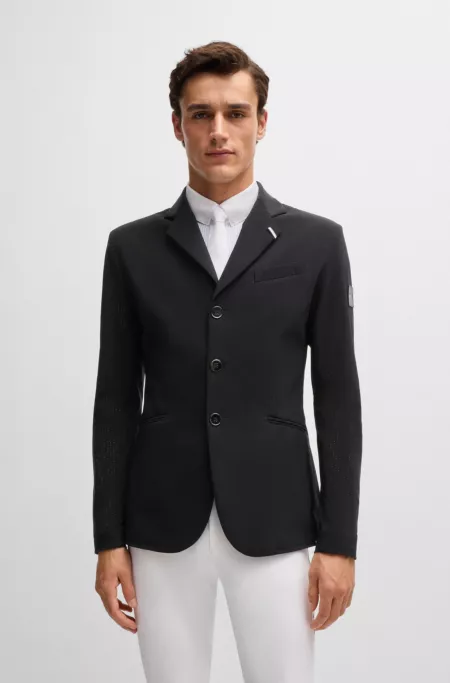Equestrian show jacket in perforated material