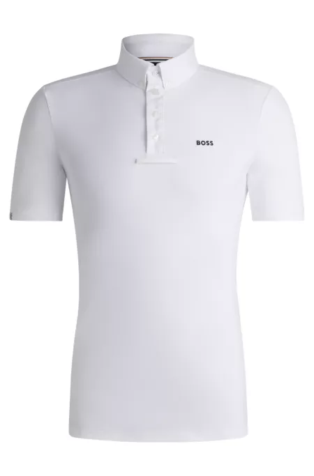 Equestrian show shirt in stretch piqué
