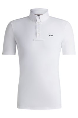 Equestrian show shirt in stretch piqué
