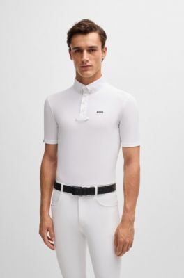 Equestrian show shirt in stretch piqu&eacute;, White