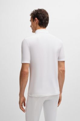 Camicia da sfilata equestre in piqu&eacute; elasticizzato, Bianco