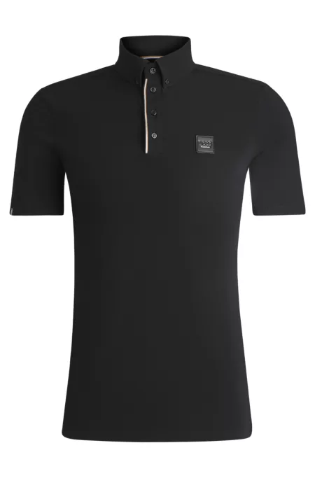 Equestrian training shirt in stretch piqué