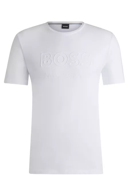 Equestrian stretch-cotton T-shirt with logo embroidery