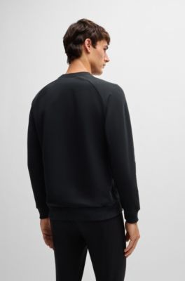 Equestrian sweater in Italian stretch cotton, Black