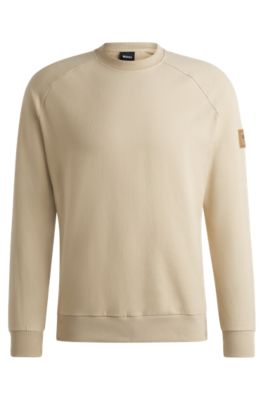 Pull d&rsquo;&eacute;quitation en coton stretch italien, Beige clair