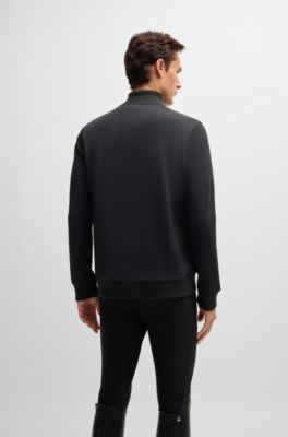 Equestrian cardigan with zipped chest pocket, Black