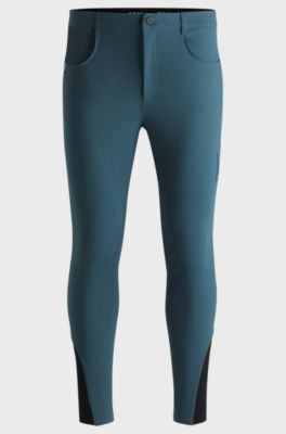 Pantalones de montar con agarre en las rodillas en tejido multiel&aacute;stico, Azul