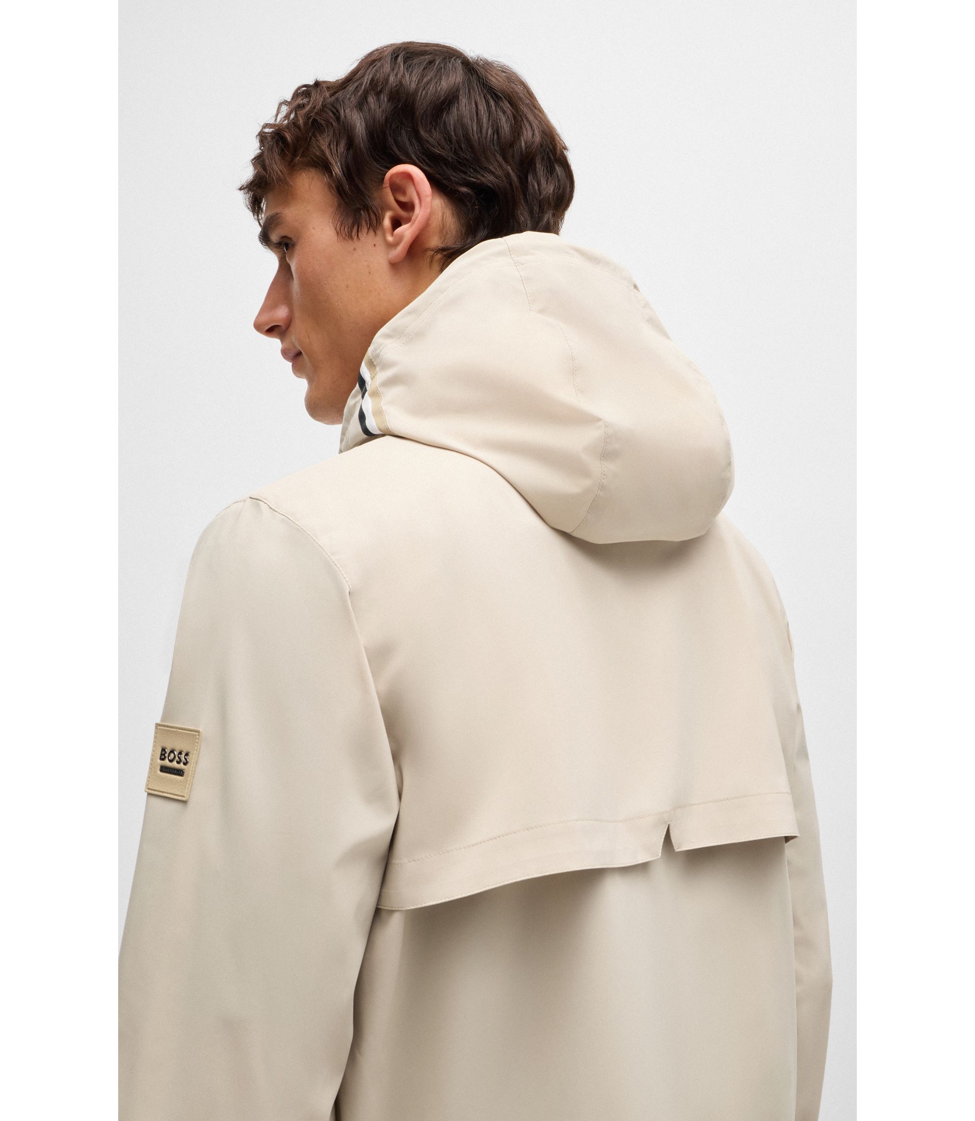 BOSS - Equestrian waterproof jacket with signature stripe - Light
