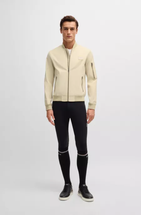 Equestrian cotton-look jacket with logo patch