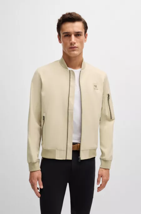 Equestrian cotton-look jacket with logo patch