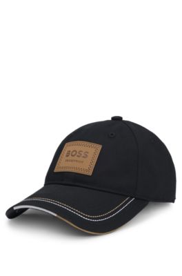 Reitsport-Cap mit Logo-Aufn&auml;her im Retro-Look, Schwarz