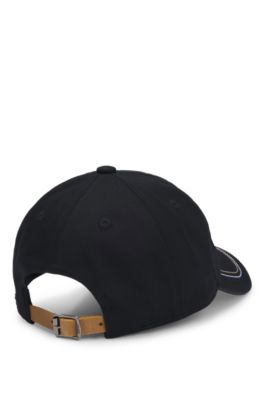 Reitsport-Cap mit Logo-Aufn&auml;her im Retro-Look, Schwarz