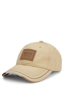 Reitsport-Cap mit Logo-Aufn&auml;her im Retro-Look, Hellbeige