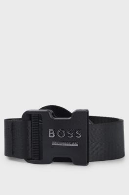 Equestrian webbing belt with glove hook, Black