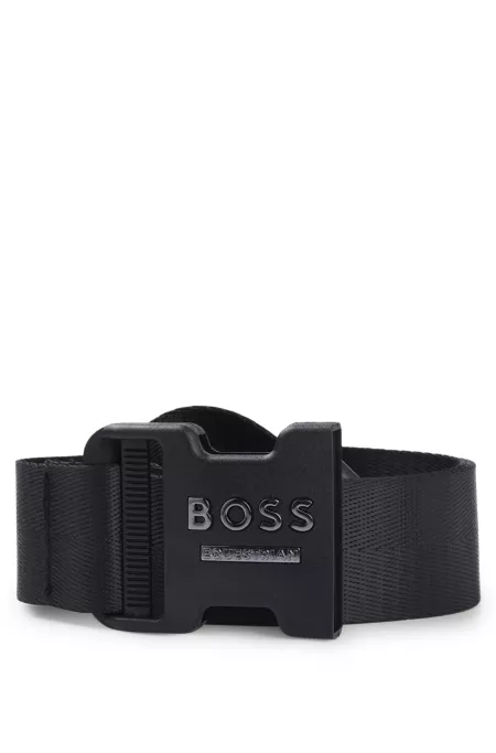 Equestrian webbing belt with glove hook