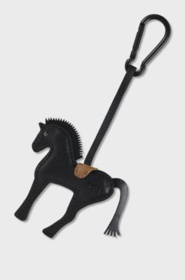 Equestrian key ring in faux leather, Brown