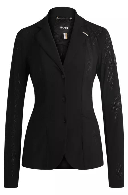 Equestrian show jacket in perforated material