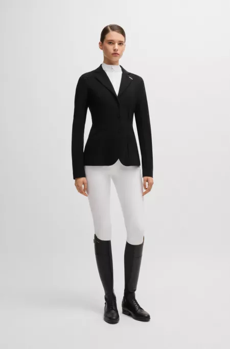 Equestrian show jacket in perforated material