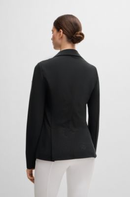 Veste de concours d&rsquo;&eacute;quitation en mati&egrave;re perfor&eacute;e, Noir