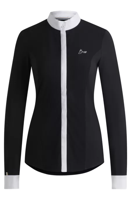 Equestrian show blouse with four-way stretch
