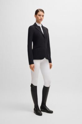 Showblouse met vierzijdige stretch voor ruiters, Zwart