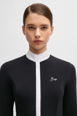 Equestrian show blouse with four-way stretch, Black
