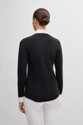 Equestrian show blouse with four-way stretch, Black
