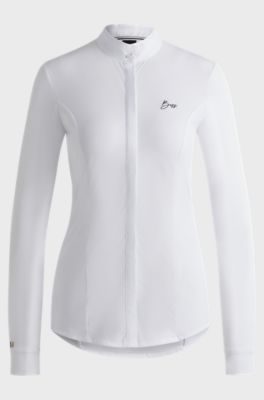 Equestrian show blouse with four-way stretch, White