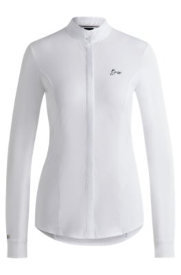 Equestrian show blouse with four-way stretch