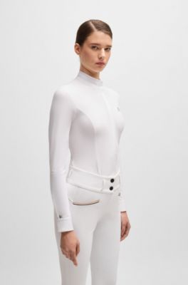 Equestrian show blouse with four-way stretch, White