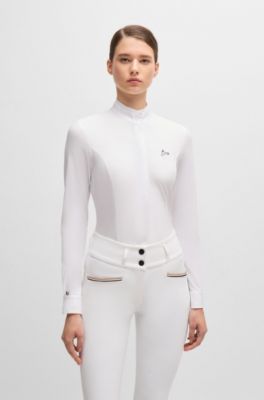 Showblouse met vierzijdige stretch voor ruiters, Wit