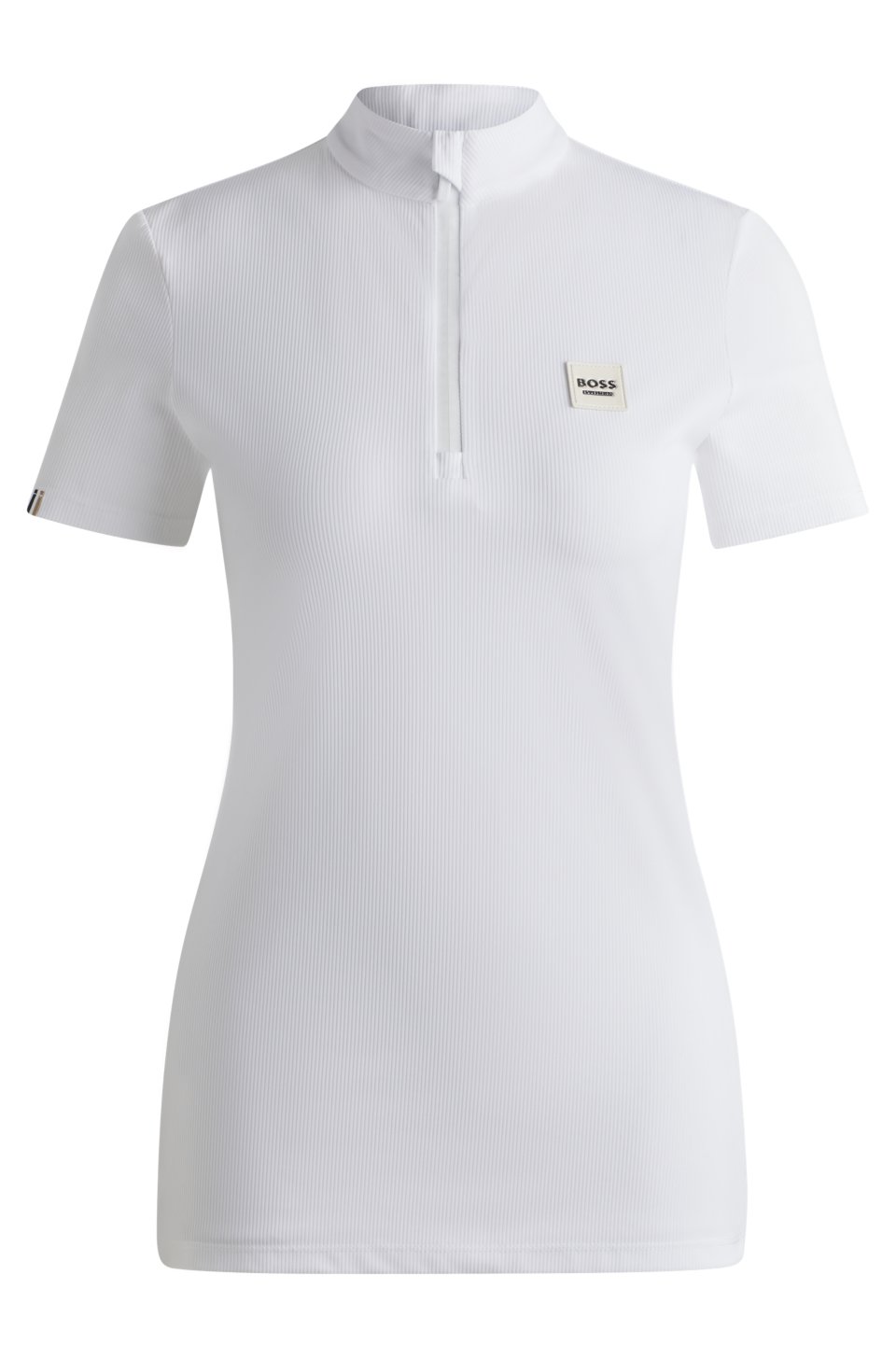 Equestrian show shirt in ribbed stretch fabric