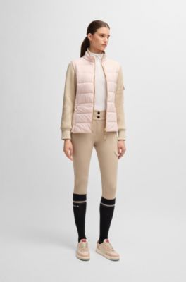 Equestrian show shirt in ribbed stretch fabric, light pink