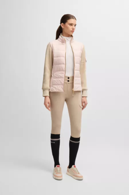 Equestrian show shirt in ribbed stretch fabric