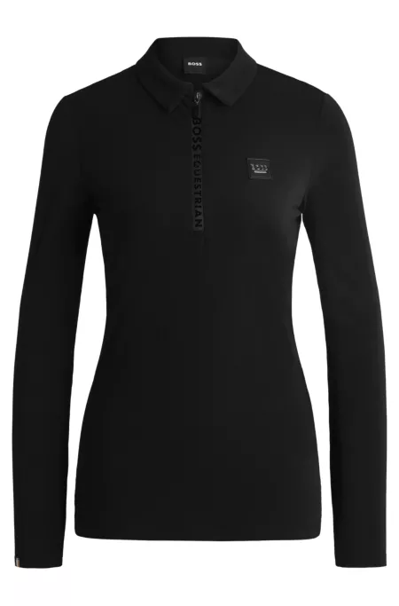 Equestrian training shirt in stretch piqué