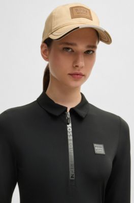 Equestrian training shirt in stretch piqu&eacute;, Black