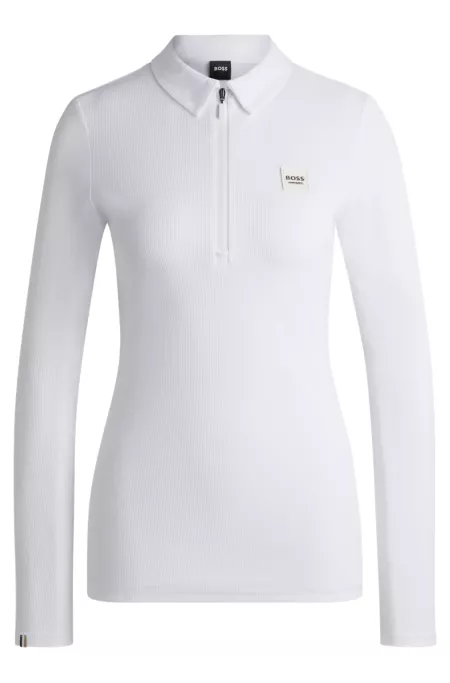 Equestrian training shirt in stretch piqué