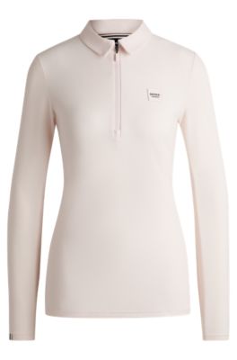 Equestrian training shirt in stretch piqu&eacute;, light pink