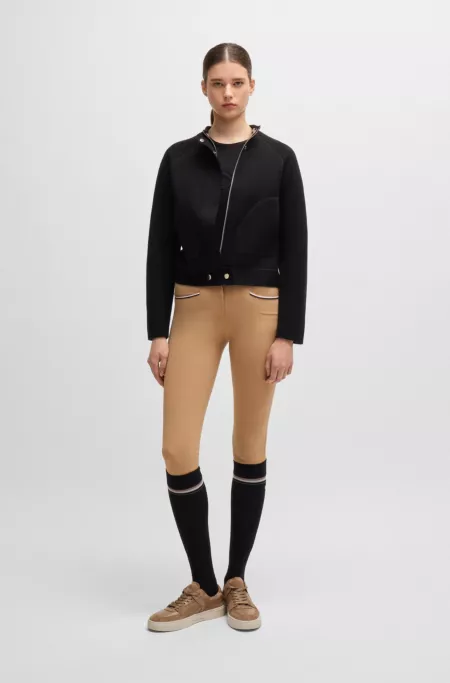 Equestrian stretch-cotton T-shirt with embroidered logo