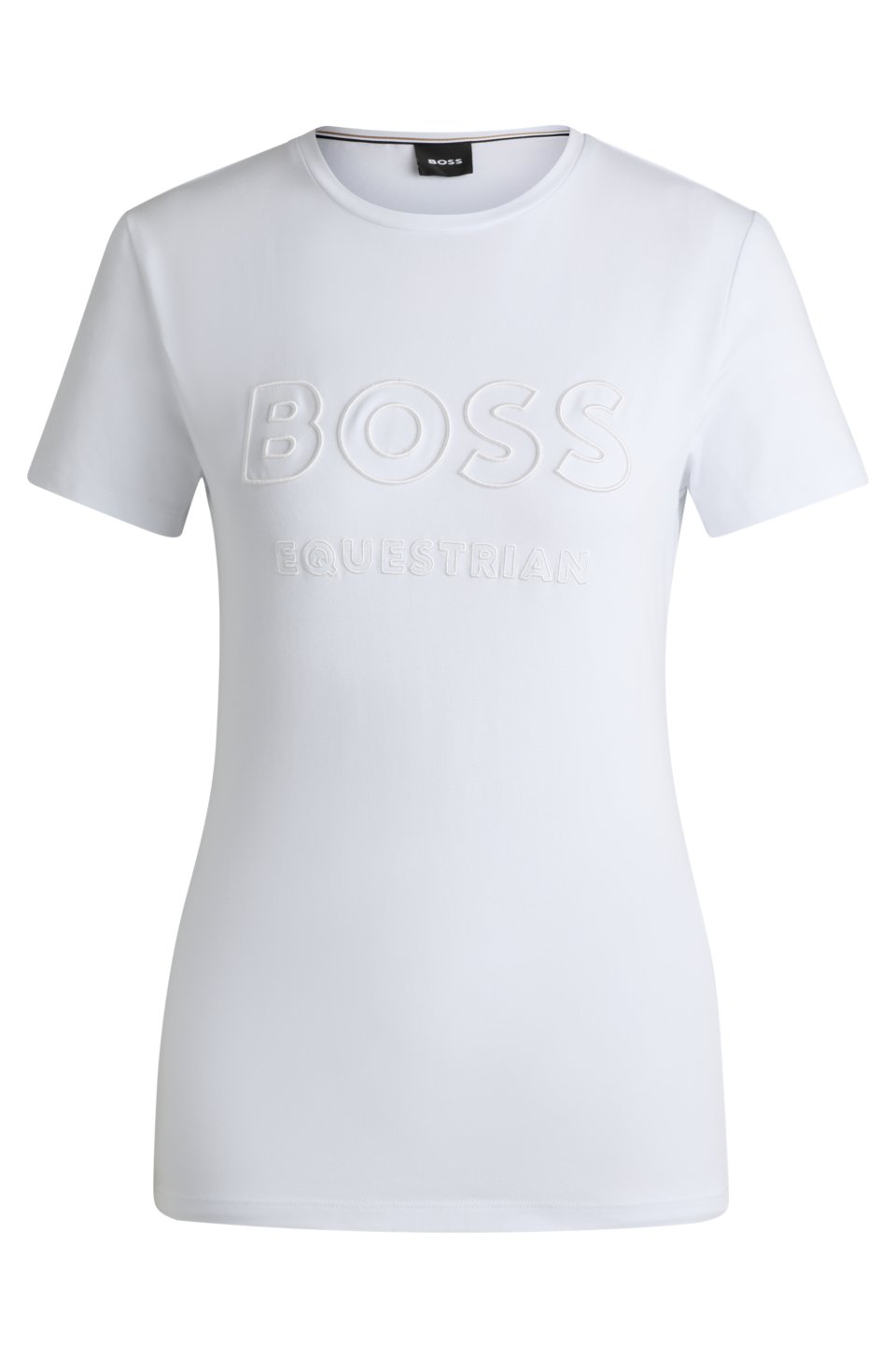 Equestrian stretch-cotton T-shirt with embroidered logo