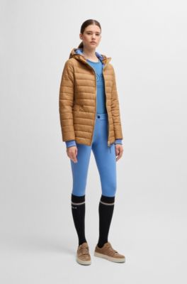 Equestrian stretch-cotton T-shirt with embroidered logo, Blue