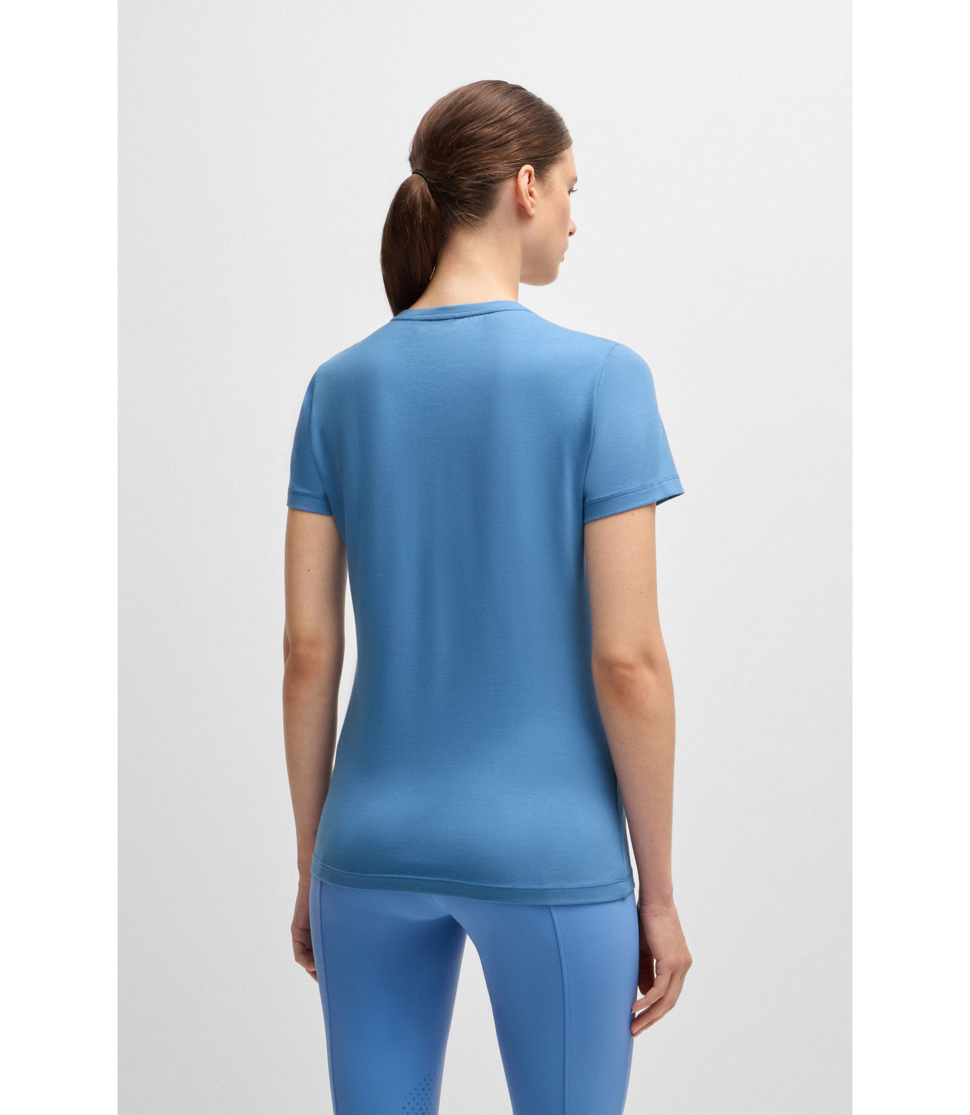 その他 w.boss BOSS - 乗馬 ストレッチコットン Tシャツ ロゴエンブロイダリー - ブルー