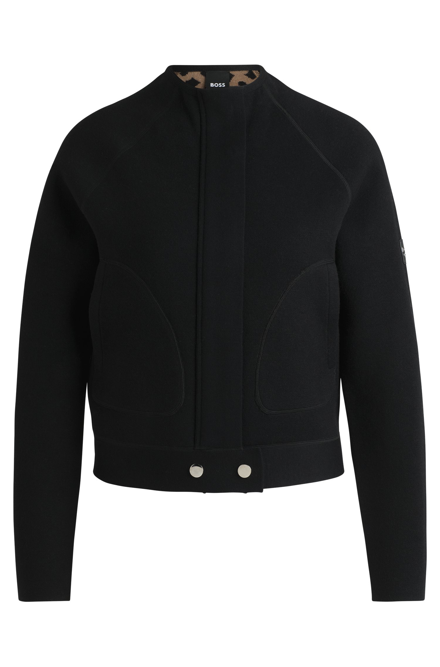 Boss Equestrian cardigan with concealed closure dam