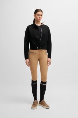 Reitsport-Cardigan mit verdecktem Verschluss, Schwarz