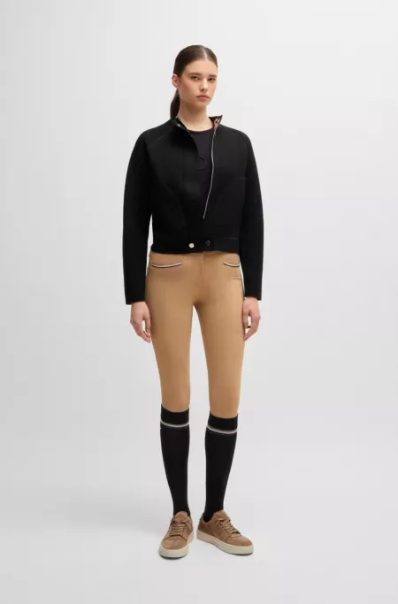 Equestrian cardigan with concealed closure
